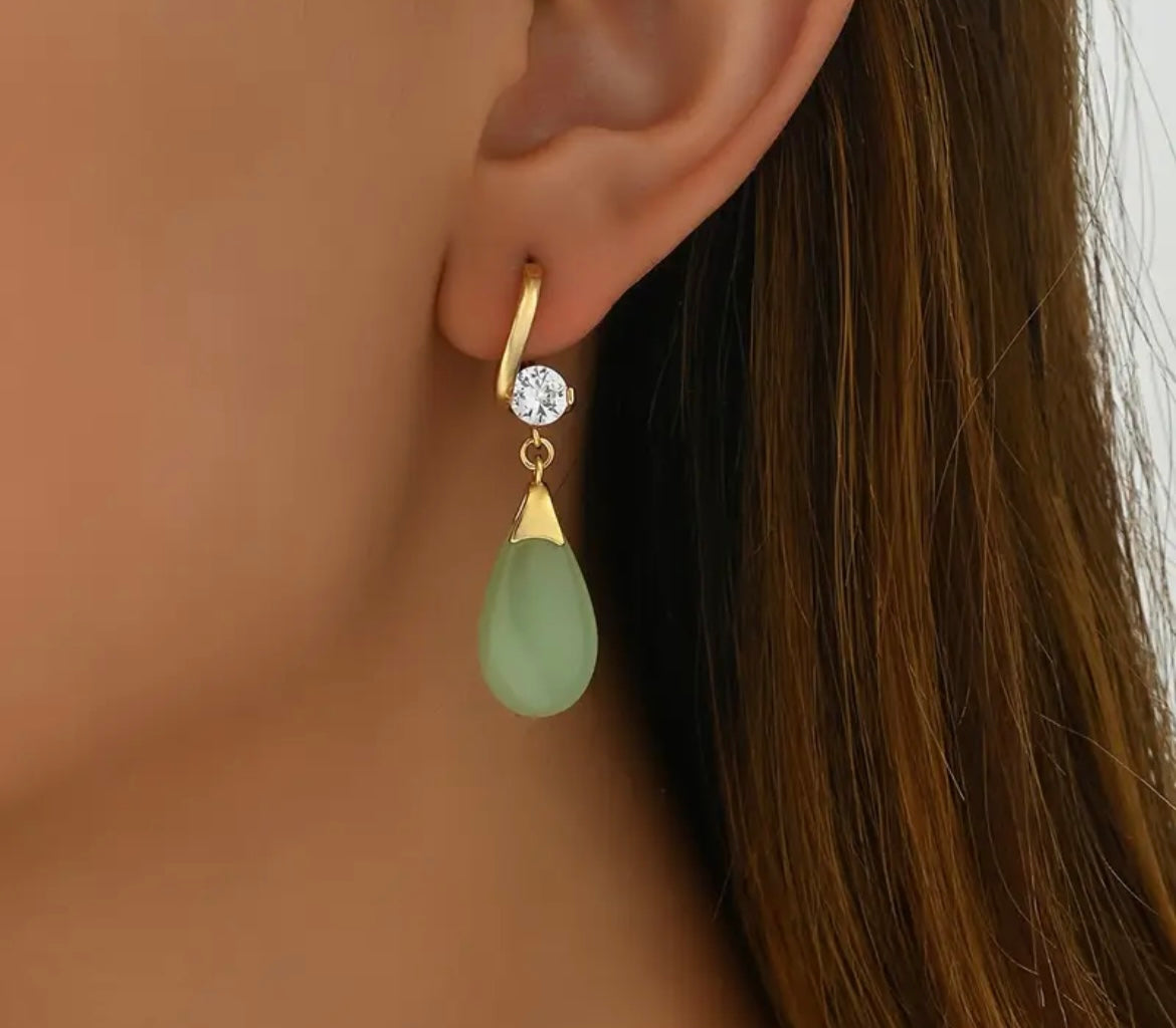 Elegant Jade-Inspired Earrings