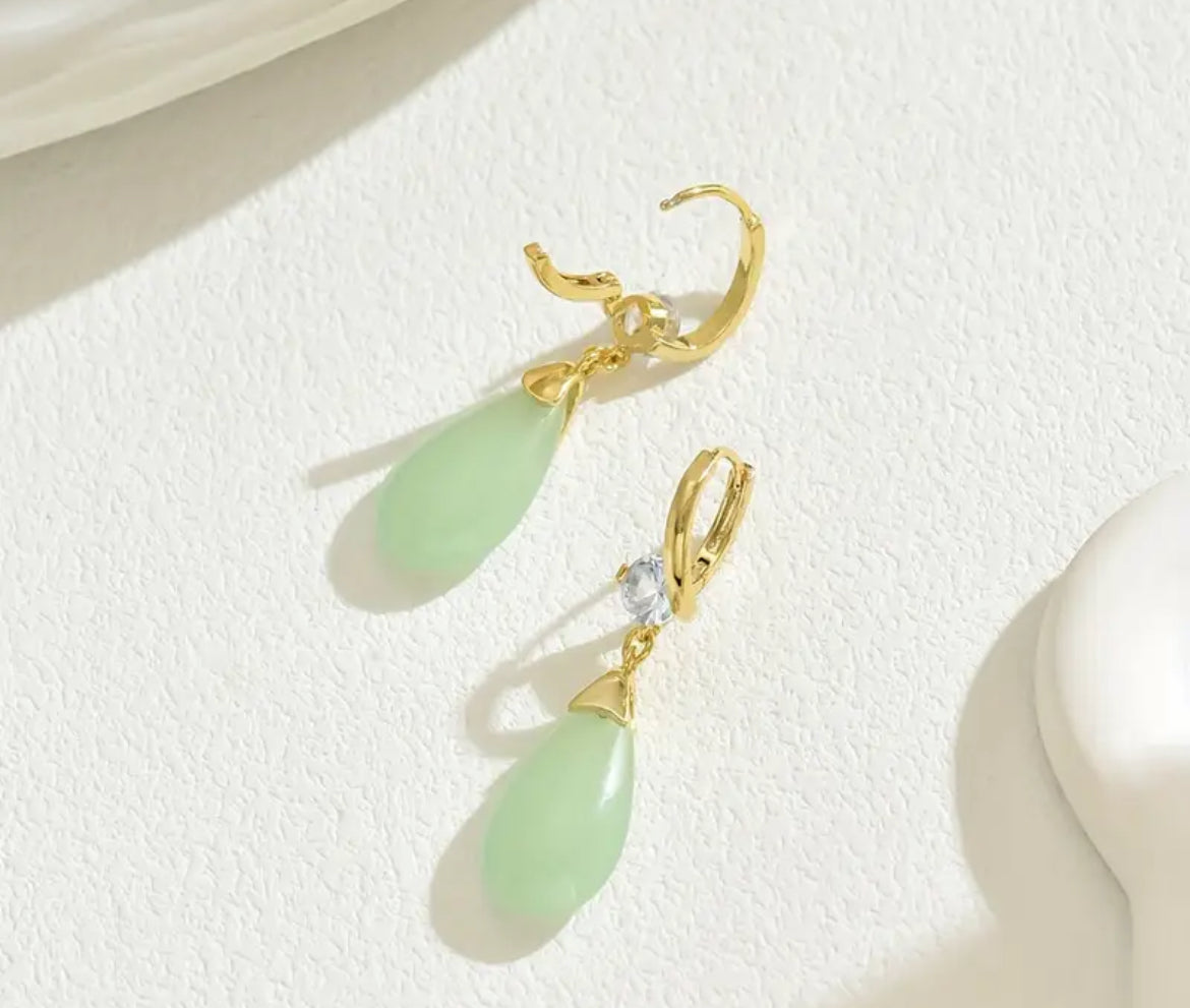 Elegant Jade-Inspired Earrings