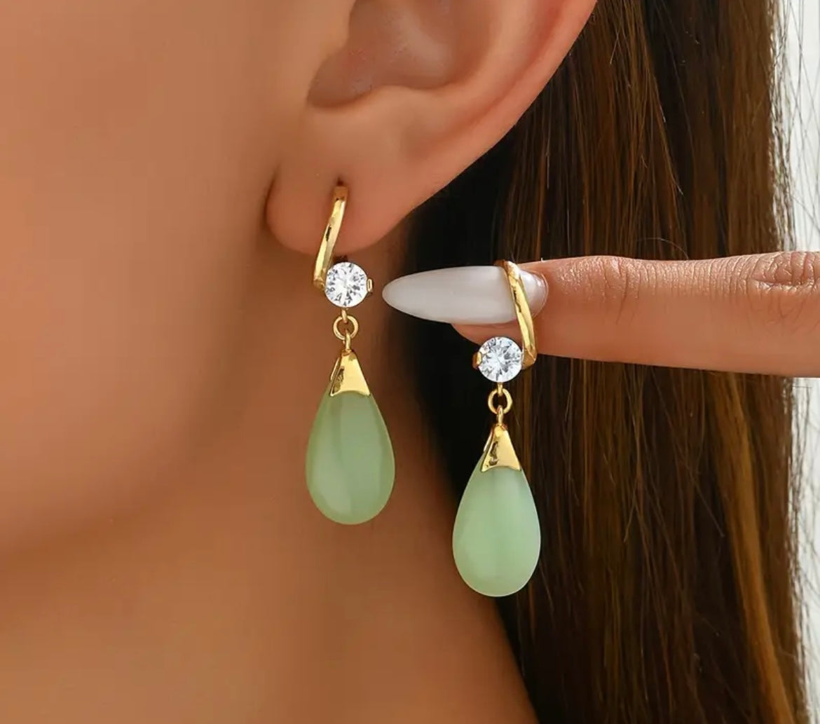 Elegant Jade-Inspired Earrings